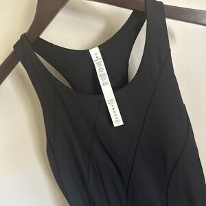 Lululemon Built‎ in Bra Tennis Dress Black Stretch Size 10 Pickleball EUC